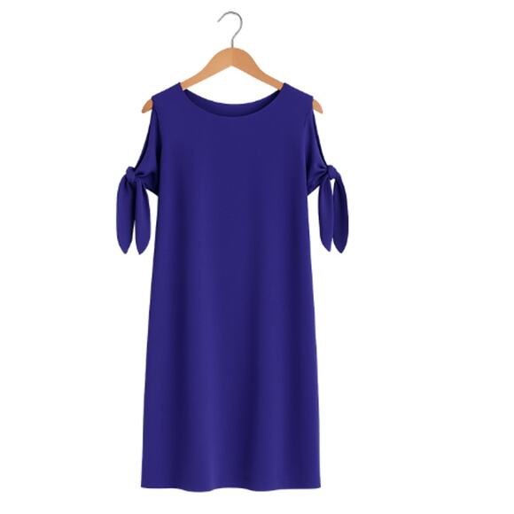 Bar III Tie-Detail Shift Dress in Deep Iris – NWT Size XXS - Picture 2 of 3